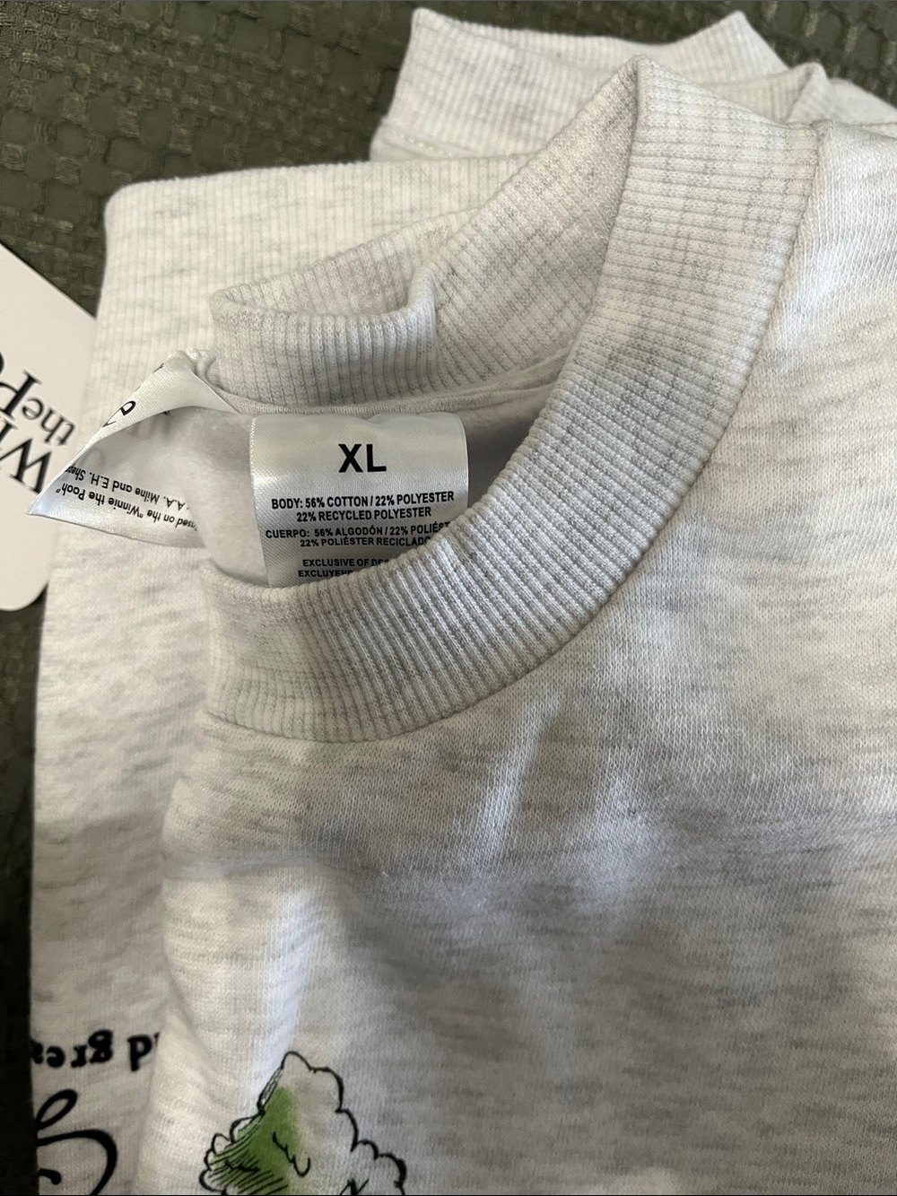 Light Gray Graphic Winnie the Pooh Crewneck Sweatshirt - Picture 9 of 11